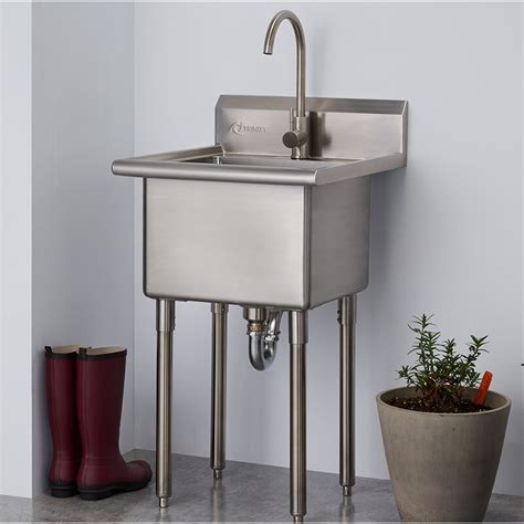 laundry cabinet with faucet and stainless steel sink 24|free standing stainless utility sink.